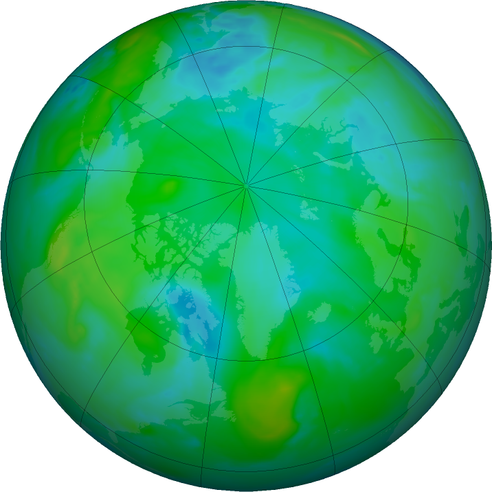 Arctic ozone map for 22 August 2021